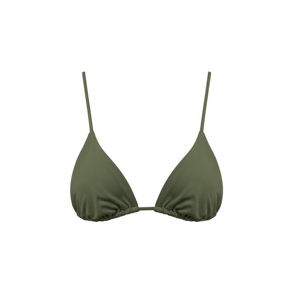 Onia Alexa Bikini Top Adjustable Triangle String Ties Green - S